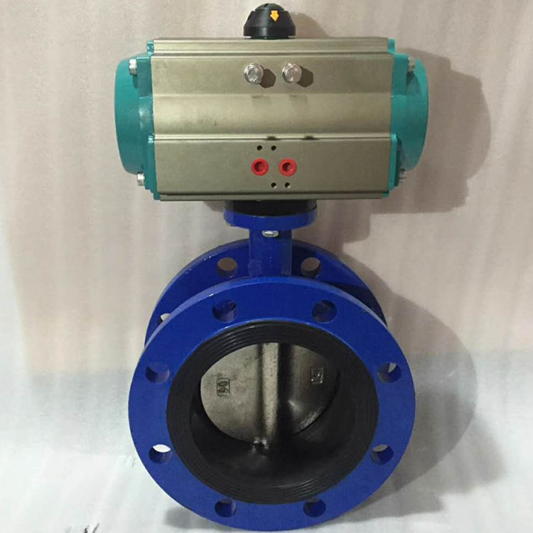 氣動法蘭軟密封蝶閥