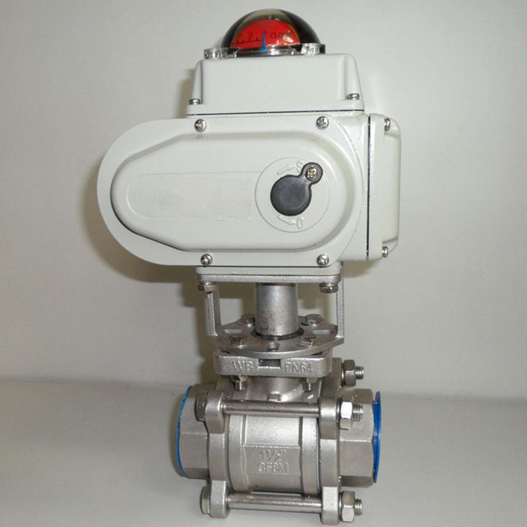 電動絲扣三片式球閥